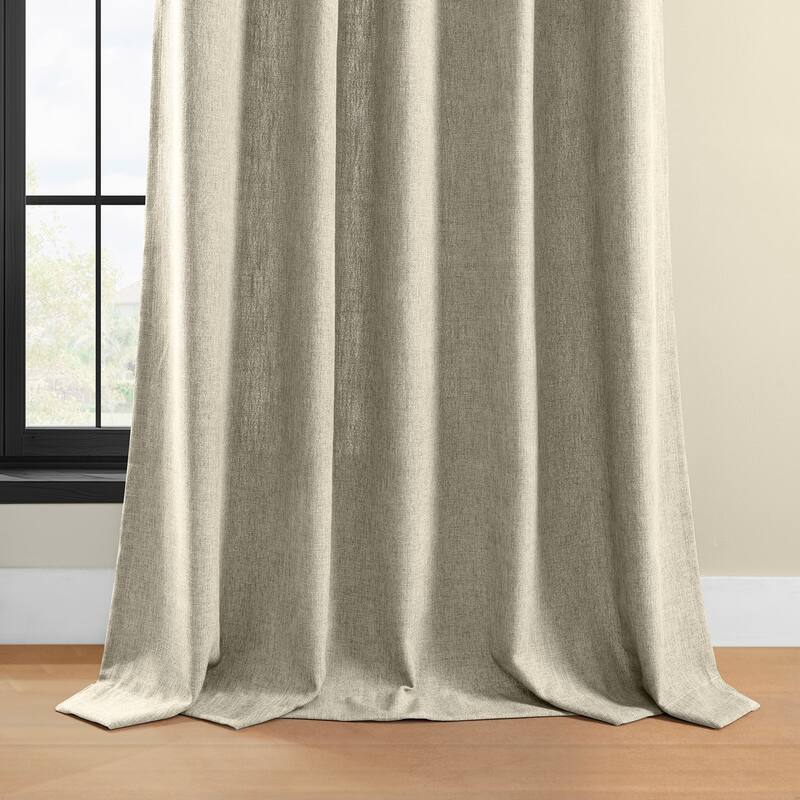Exclusive Fabrics Simply Faux Linen Curtains (2 Panel) Light Filtering Curtains For Bedroom & Living Room Curtains