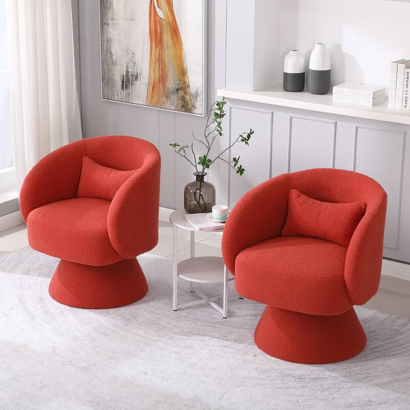 Upholstered Swivel Armchair (Set of 2)