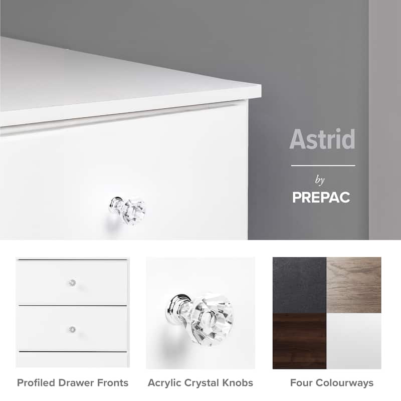 Prepac Astrid 6 Drawer Double Dresser for Bedroom, Wide Chest of Drawers, Bedroom Furniture,Traditional Furniture