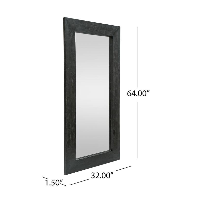 Roomfitters Large Full Length Floor Mirror, Rustic Farmhouse Standing Leaner Wood Frame for Living Spaces, Black+Brown