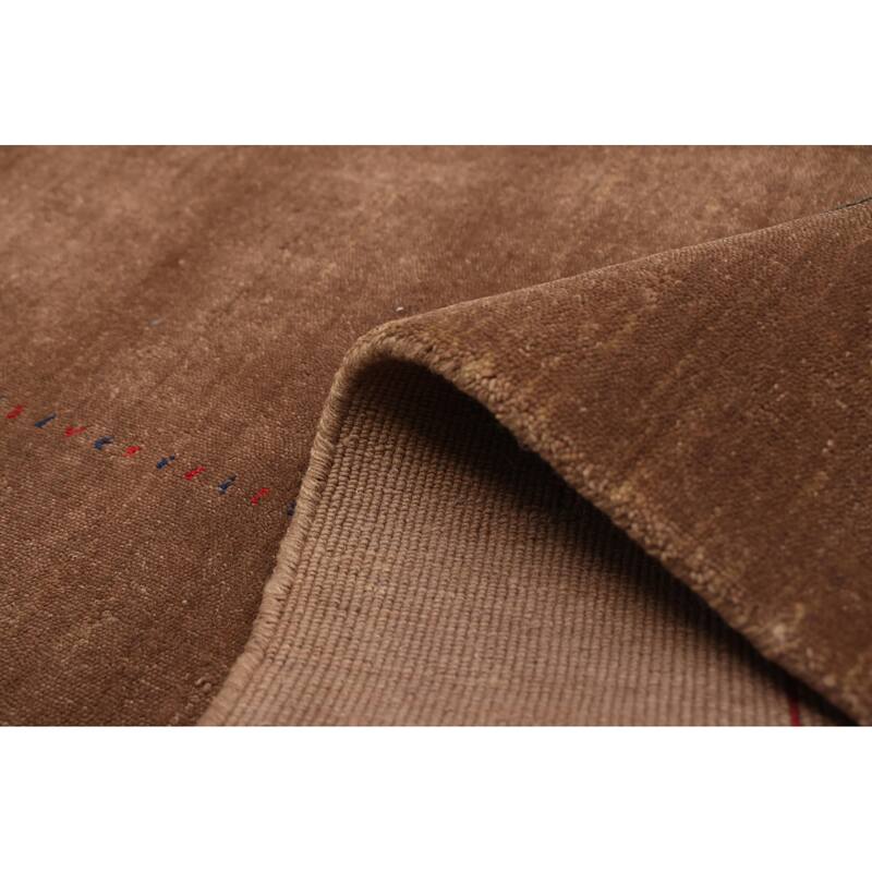 ECARPETGALLERY Hand Loomed Kashkuli Gabbeh Brown Wool Rug - 5'0 x 6'11