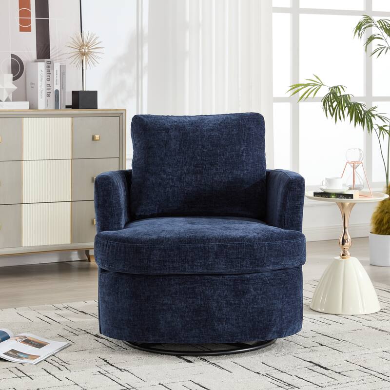 Swivel Chair, Metal 360 Degree Rotating Chassis, Easy To Assemble