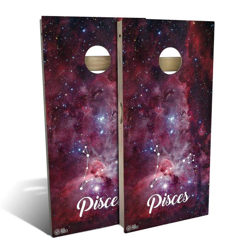 Pisces Outdoor Cornhole Board Set - Backyard 2x4 - Include Carrying Case