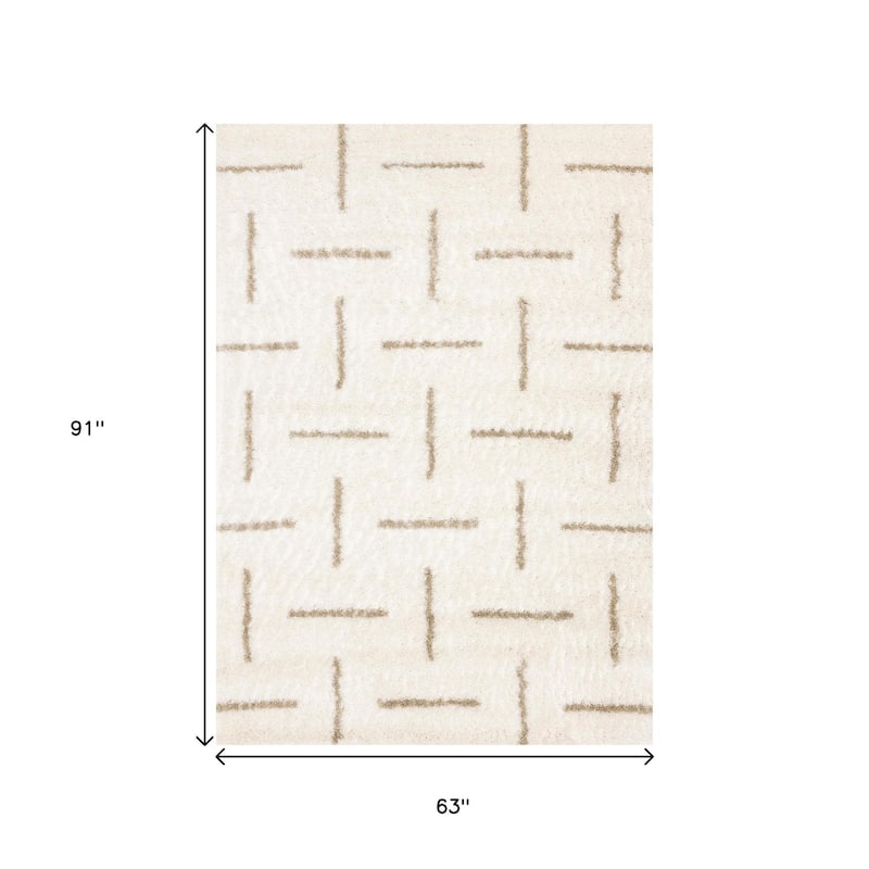 HomeRoots Striped Modern Rectangle Area Rug