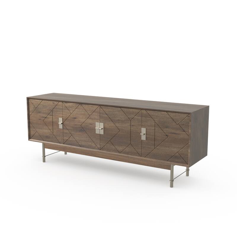 Mid-Century Modern 66" Entertainment Center with Storage and Shelves, Media Console Table, Living Room Bedroom TV stand