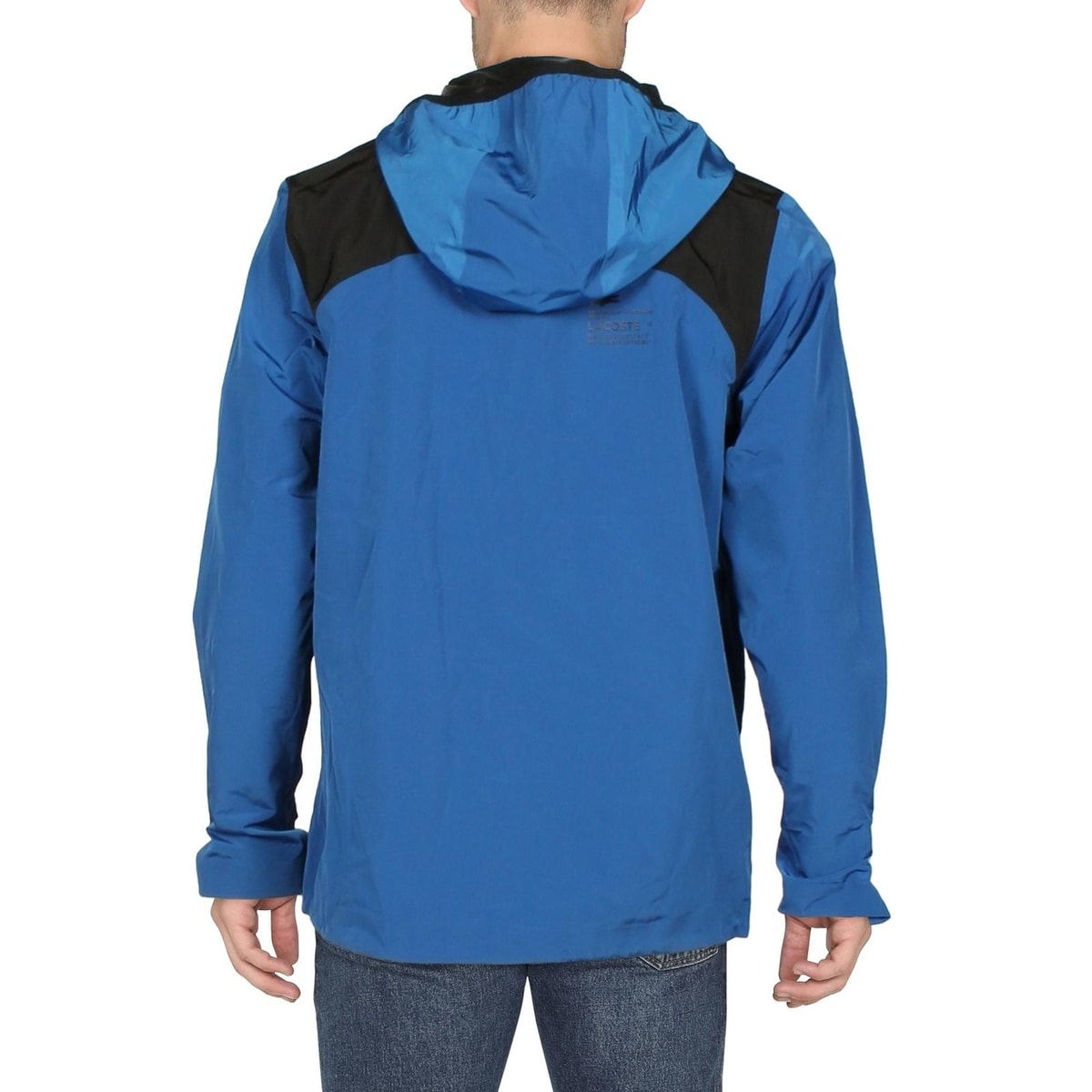 Lacoste Men's Lightweight Short Windbreaker Jacket Blue Size X