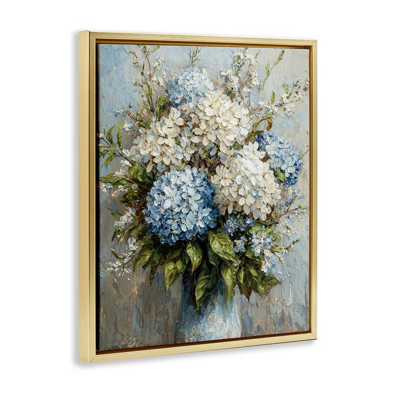 Stupell Muted Classic Hydrangeas Framed Floater Canvas Wall Art Design By Franklyn Gregory