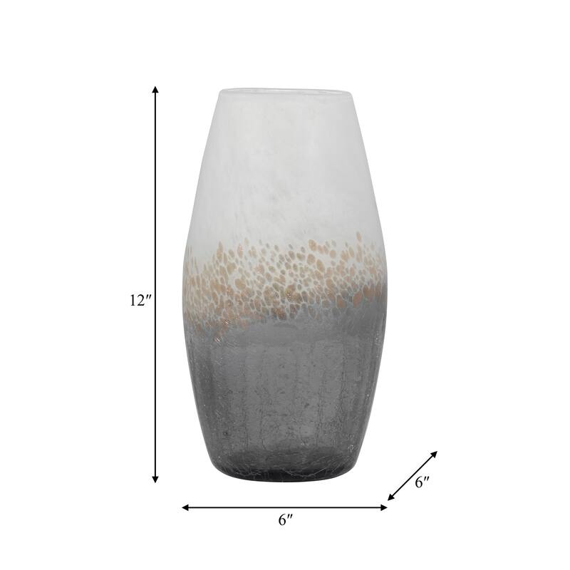 Sagebrook Home Glass Multi Round Crackle Vase