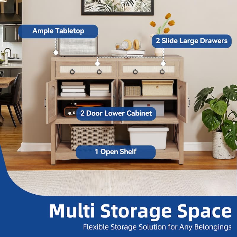 Moasis 47.2" Sideboard Buffets with 2 Drawers