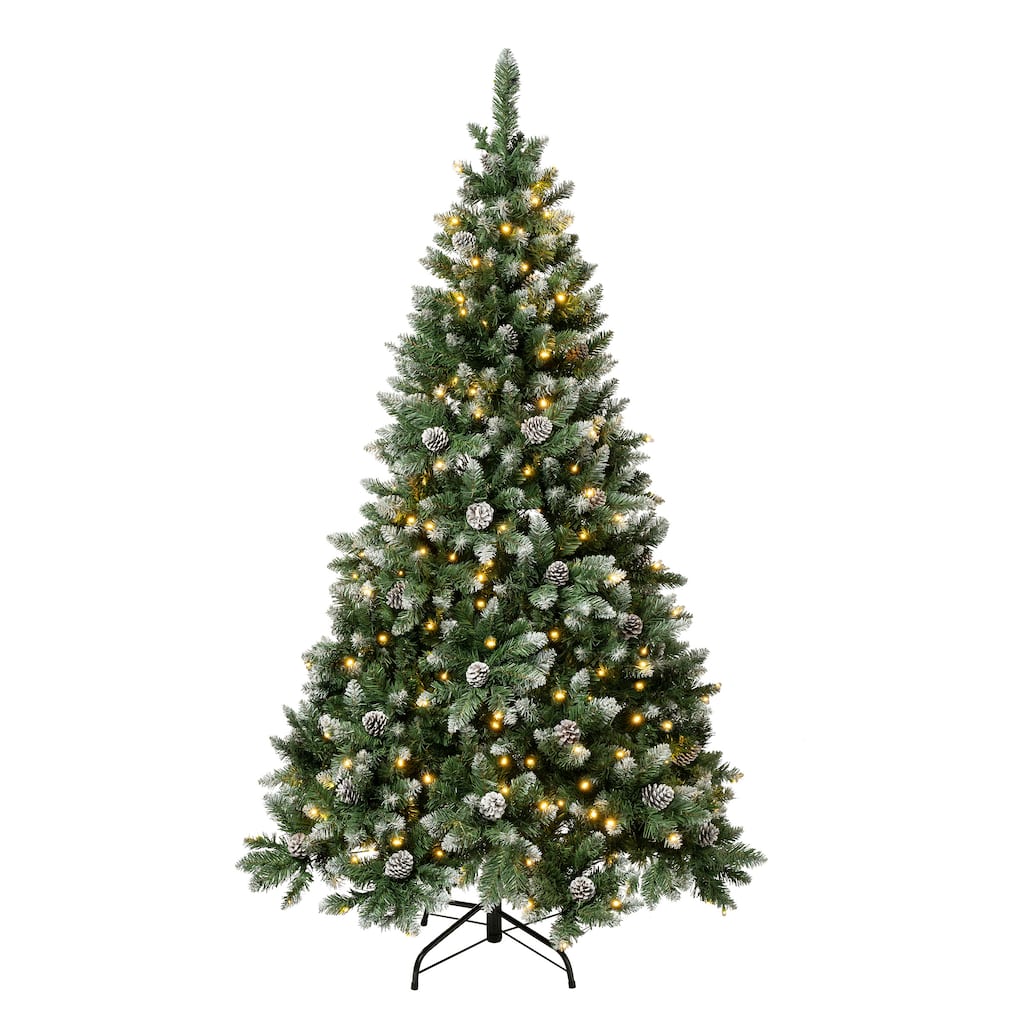 National Tree Company 6 ft. Oakley Hills Snow Tree with LED Lights - 6 Foot