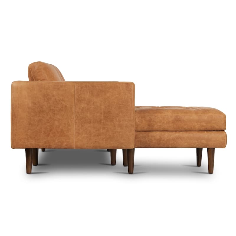 Poly & Bark Napa 104.5" Left Sectional Sofa - Full Grain Genuine Italian Leather