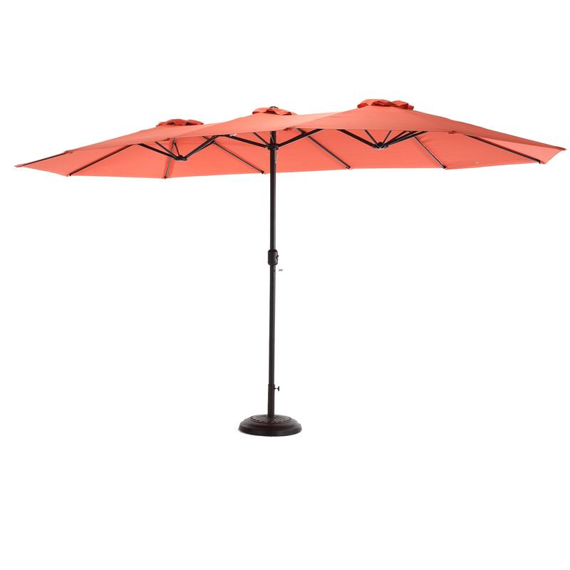14.8 Ft Double Sided Outdoor Umbrella Rectangular Large with Crank ( Navy blue )