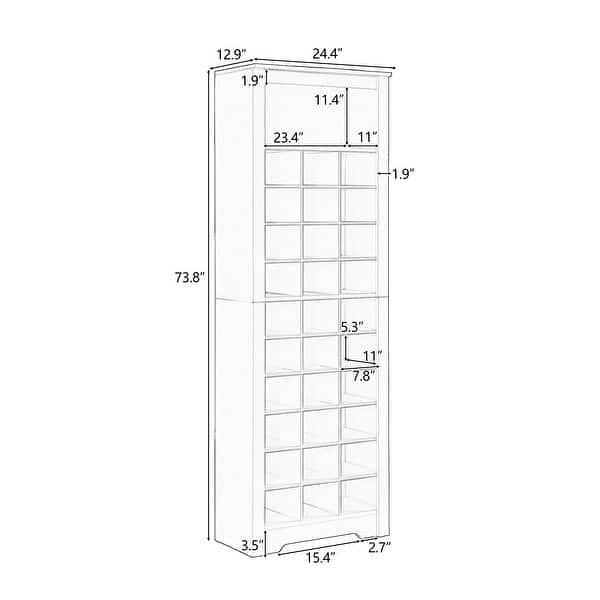 Multifunctional Shoe Cabinet Black Free Standing Tall Cabinet