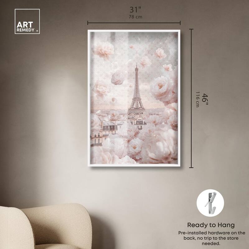 Raining Petals in Paris Shadowbox by Art Remedy