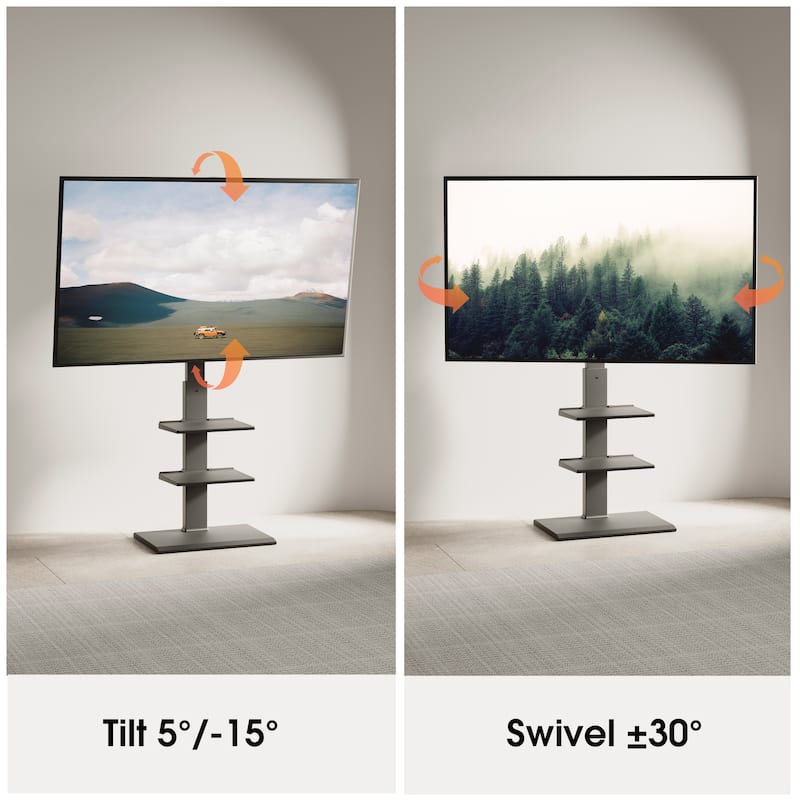 FITUEYES White Metal Base TV Stand for 32-75 inches TVs