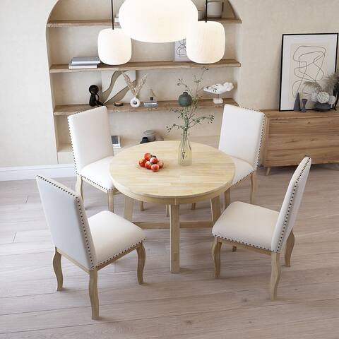 5-Piece Wood Dining Table Set