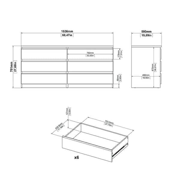 dimension image slide 11 of 13, Porch & Den McKellingon 6-drawer Double Dresser
