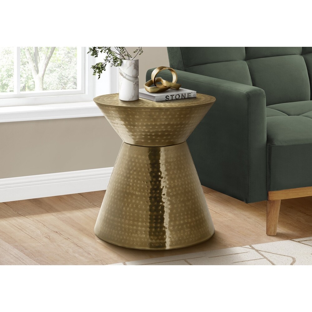 Gold drum accent outlet table