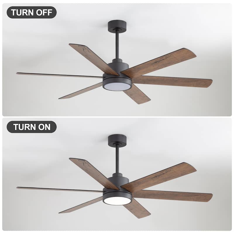 42/48/52/56/60/65-IN LED Ceiling Fan with Light Kit and Remote(5/6/7/8-Blade)