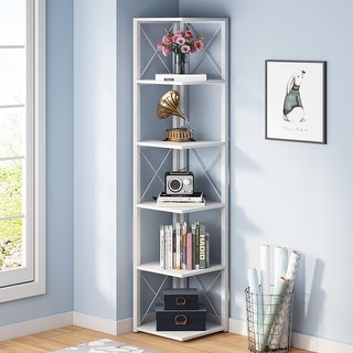 70.8 Inch Tall 6-Tier Corner Shelf Bookshelf Storage Etagere Bookcase