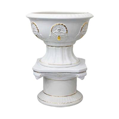 Planters White Ceramic Pedestal and Vase 31H | Renovator's Supply