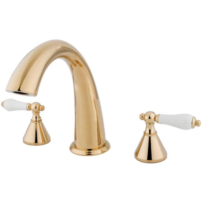 Kingston Brass Naples Widespread Deck Mounted Roman Tub Filler with