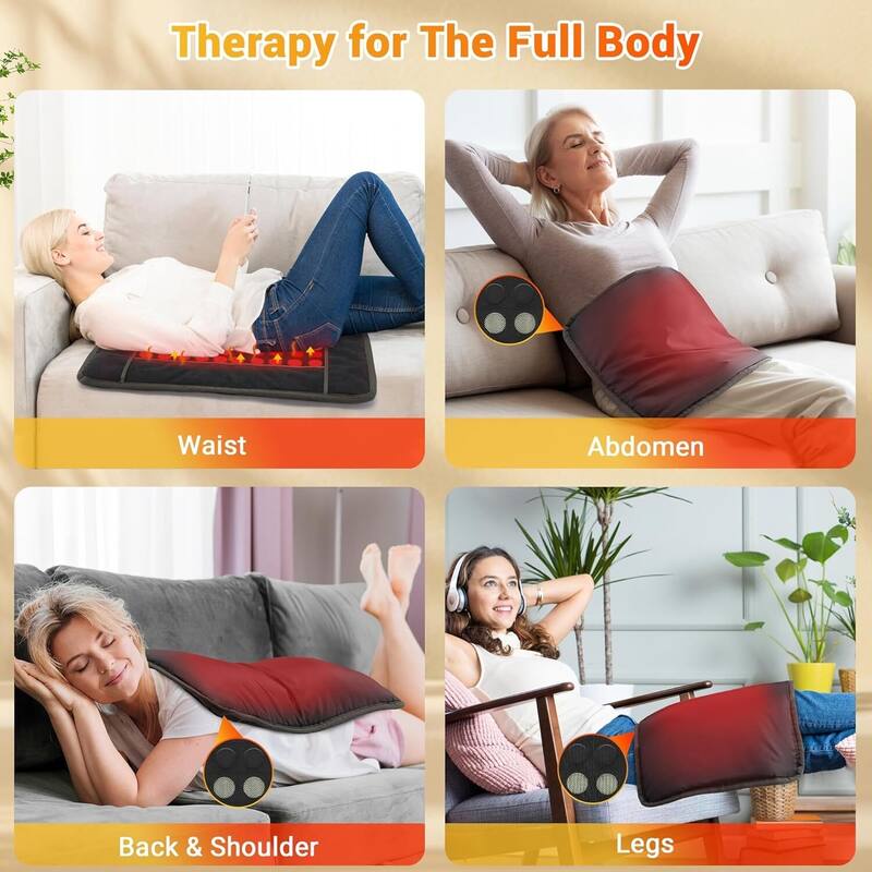 32"x21" Electric Natural and Tourmaline Far Infrared Heating Pad for Back