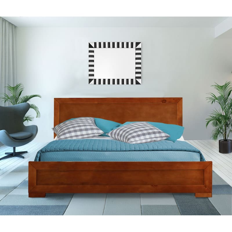 Sturdy Wood Bed Frame with Headboard and Footboard