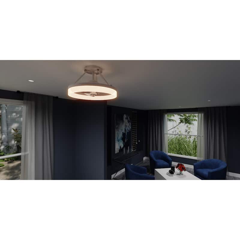Cohen Integrated LED Brushed Nickel Fan Light