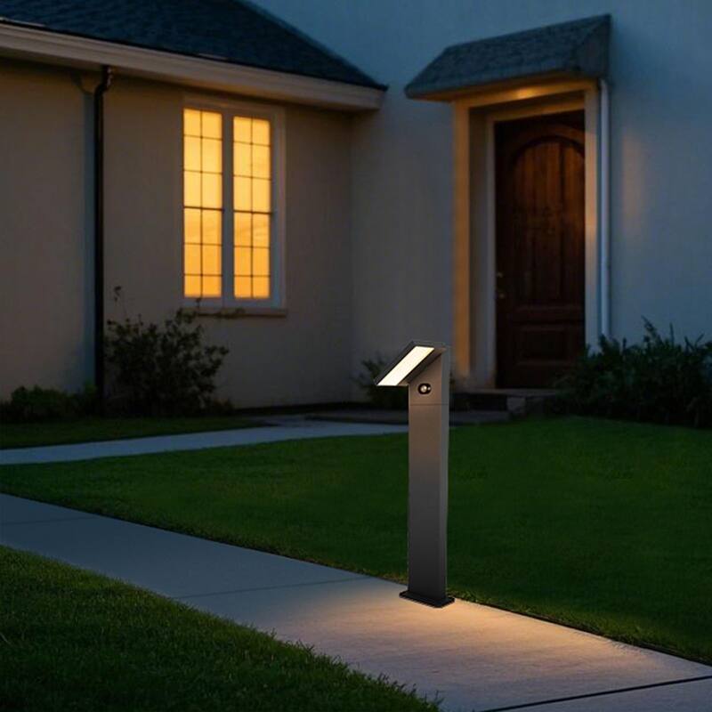 Solar Pathway Lights Outdoor with Motion Sensor IP65 Waterproof Path Lights for Driveway Adjustable Head - Black