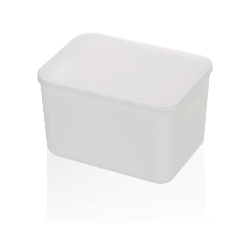 YBM Home Stackable Plastic Storage Bin with Lid, White