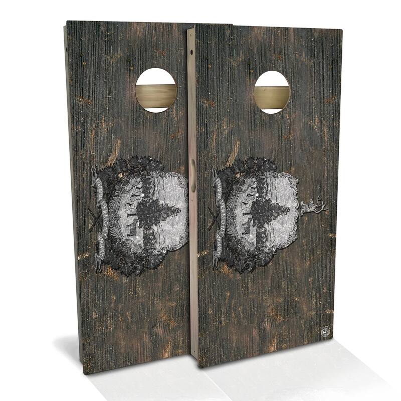 Vermont Flag Rustic Outdoor Cornhole Board Set