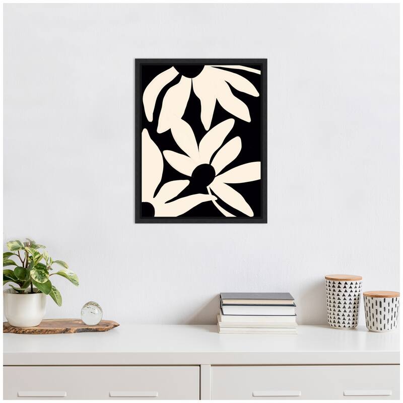 Kate and Laurel Sylvie Minimal Blooms Framed Canvas by Alicia Bock