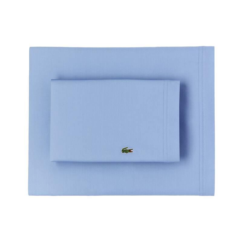 Lacoste Percale Cotton 2-Piece Pillowcase Set - King - Allure Blue