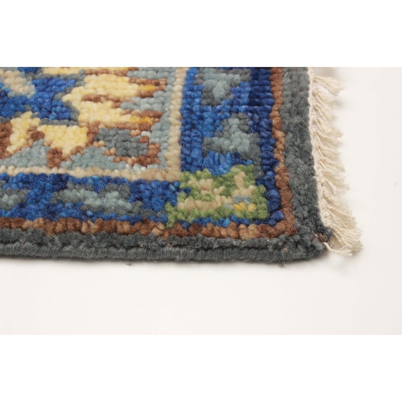 ECARPETGALLERY Hand-knotted Modern Oushak Dark Grey Wool Rug - 5'0 x 8'2