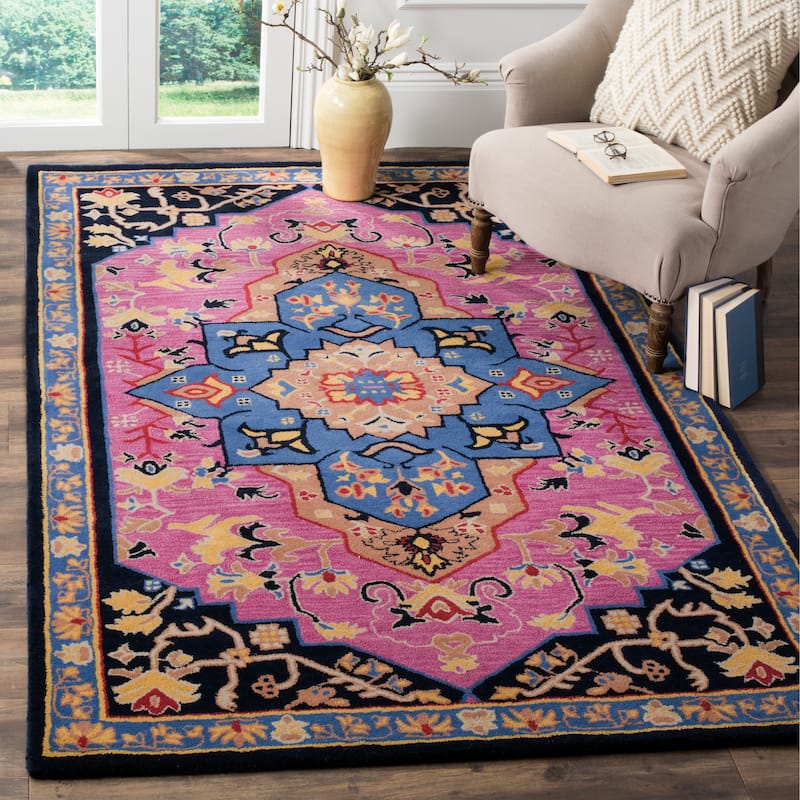 SAFAVIEH Handmade Bellagio Toma Modern Oriental Wool Rug - 4' x 6' - Pink/Multi