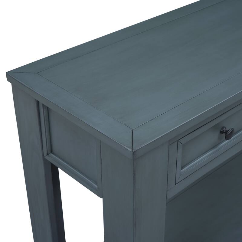 Modern Console Table/Sofa Table with Storage Drawers and Bottom Shelf for Entryway Hallway