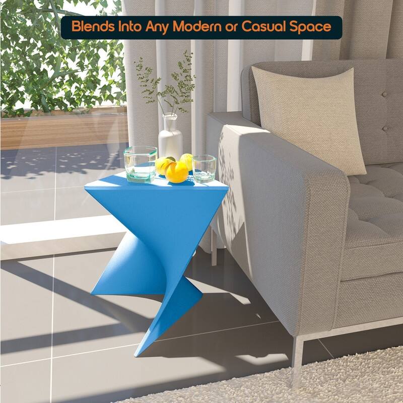 Randolph Modern Indoor Lightweight Side Table with Triangular Curved Design Accent End Table for Home Living Room or Bedroom