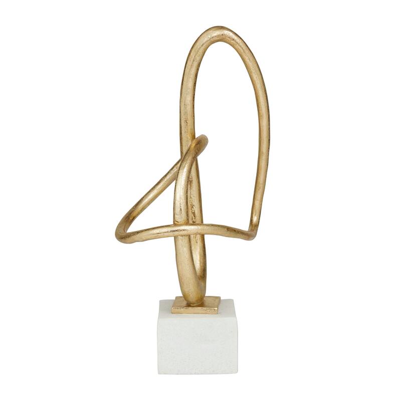 Gold Polystone Swirl Abstract Decorative Sculpture