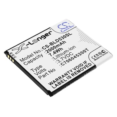 Battery for BLU D530 Dash X Studio 5.0 5.0E 5.0K C 5+5 C706045200P C706045200T - Black