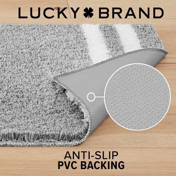 Lucky Brand Harden Striped Heathered Bath Rug with Anti-Skid