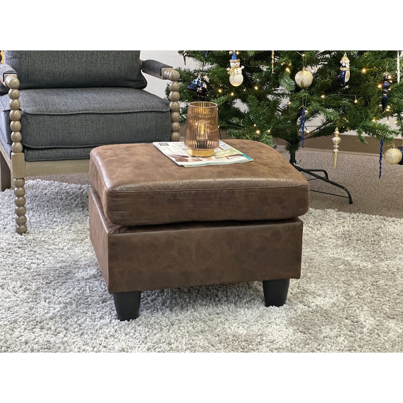 Sierra Faux Leather Ottoman