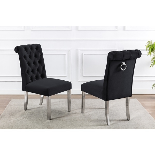 Black velvet chairs for sale clearance