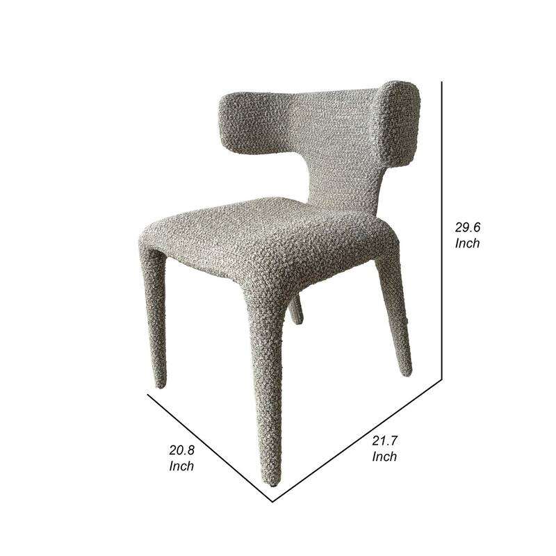 Brown/Gray Polyester Upholstered Metal Frame Dining Chair, Sturdy Dining Chair for Dining Rooms - 20.5