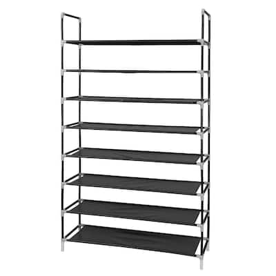 8 Tiers Shoe Rack Tower Storage Shelf and Organizer Cabinet Holder,Black