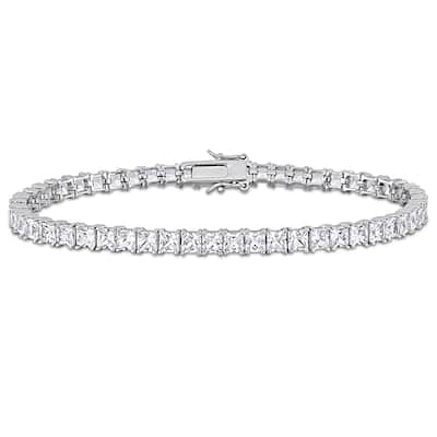 Miadora Men's 19ct TGW Created White Sapphire Tennis Bracelet Sterling Silver - 8.75 in