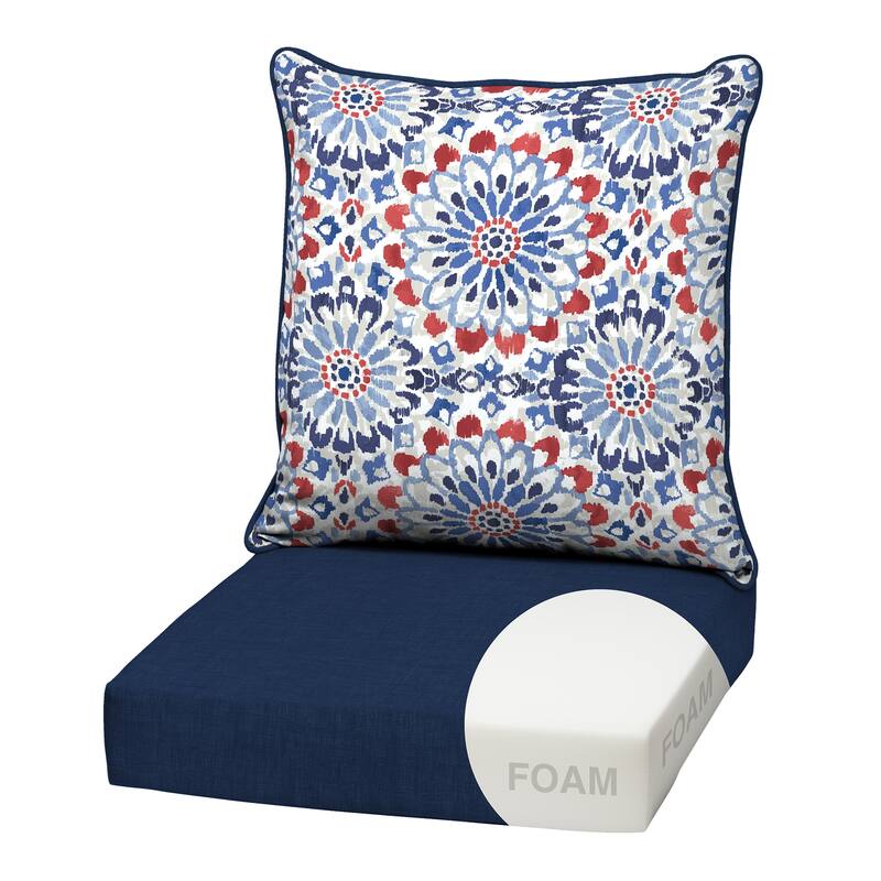 ARDEN Outdoor Foam Deep Seat Cushion Set, 22 in x 24 in - Clark Blue