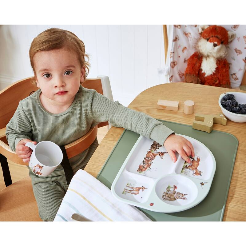 Royal Worcester Wrendale Designs Little Wren Tray & Bowl Set - 0.7" H x 8.1" L x 10.5" W