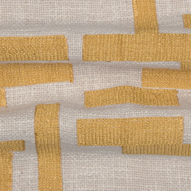 Handwoven Geometric Abstract Square Throw Pillow - 20" - Yellow and Cream