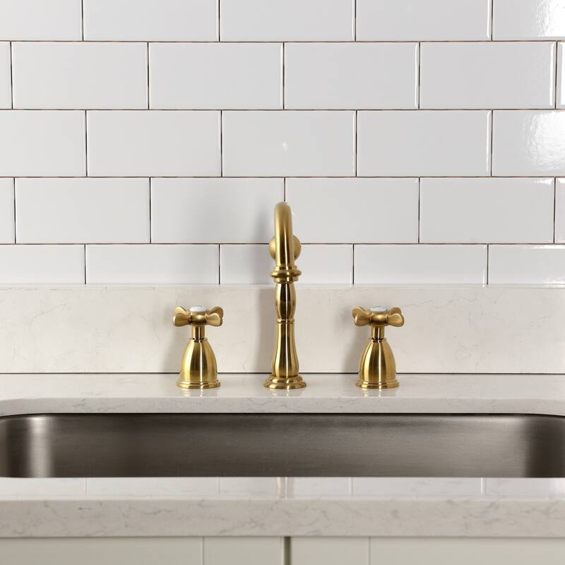 Kingston Brass Essex Double-Handle Wall-Mount Pre-Rinse Bridge Kitchen Faucet